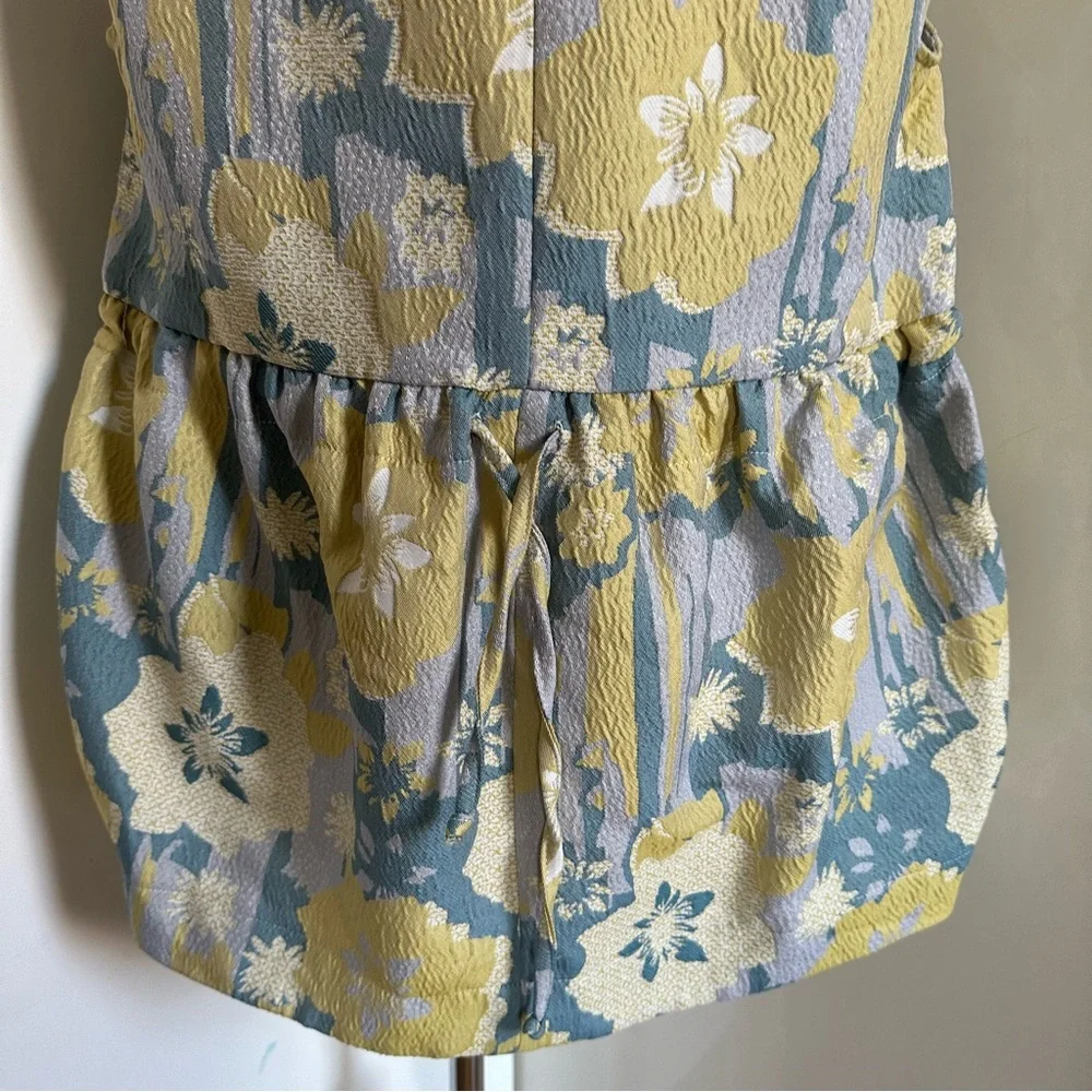 NWT LILITH Kasikeu Floral Boho Top in Citron sz L - Picture 8 of 11